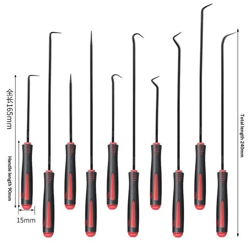 10PCS Pick and Hook Set for Car Oil Seal O Ring Gasket Puller Essential Mechanics Hand Tools for Repair