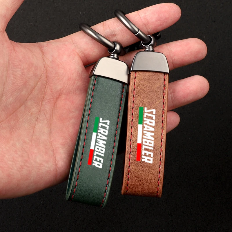 Motorcycle Accessories Carbon fiber motorcycler Key Pendant Split Rings Keychain for Ducati Scrambler 800 SUPERSPORT PANICALE