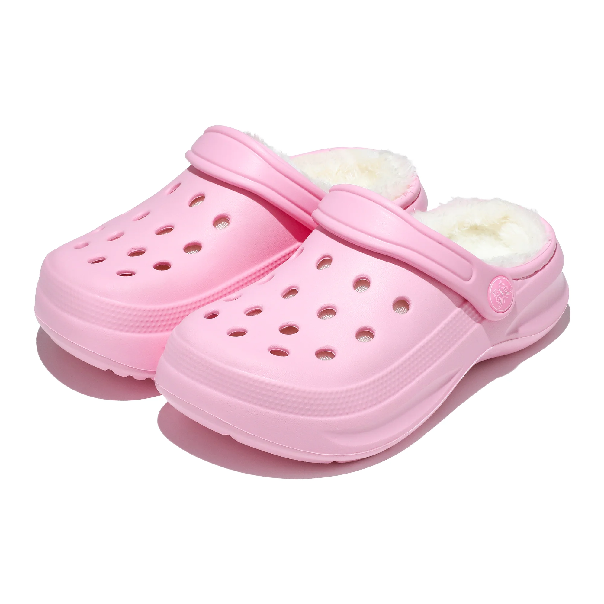 Kinder-Clogs und -Mules mit Fellfutter, leichte Garten-Schuhe mit Baumwollfutter, warme Hausschuhe für Jungen, Mädchen und Kleinkinder, 168. – Detail 10