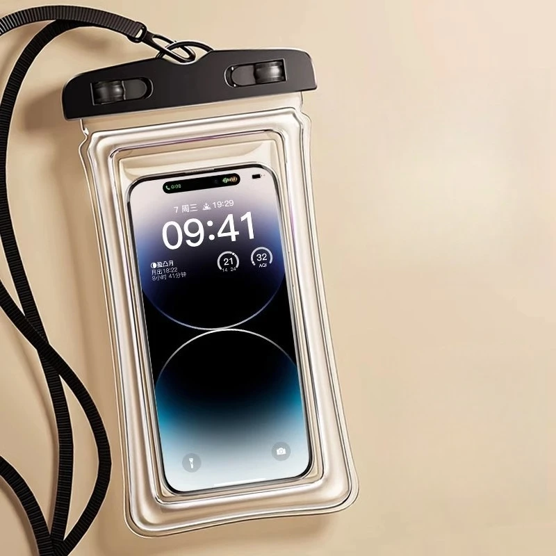 携帯電話用防水バッグ、高透明度、タッチスクリーンエアバッグ、携帯電話保護カバーに適しています。
