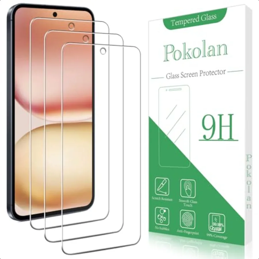 3 Pack for Samsung Galaxy A56 5G Screen Protector Fingerprint Unlocked 9H Tempered Glass Film HD Clear Scratch Resistant for Ga
