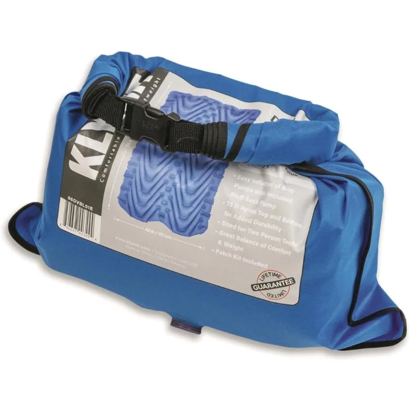 وسادة نوم قابلة للنفخ مزدوجة على شكل حرف V من KLYMIT |   مرتبة سرير هوائي سميكة وخفيفة الوزن وسهلة النفخ وقابلة للطي للتخييم وحقيبة الظهر