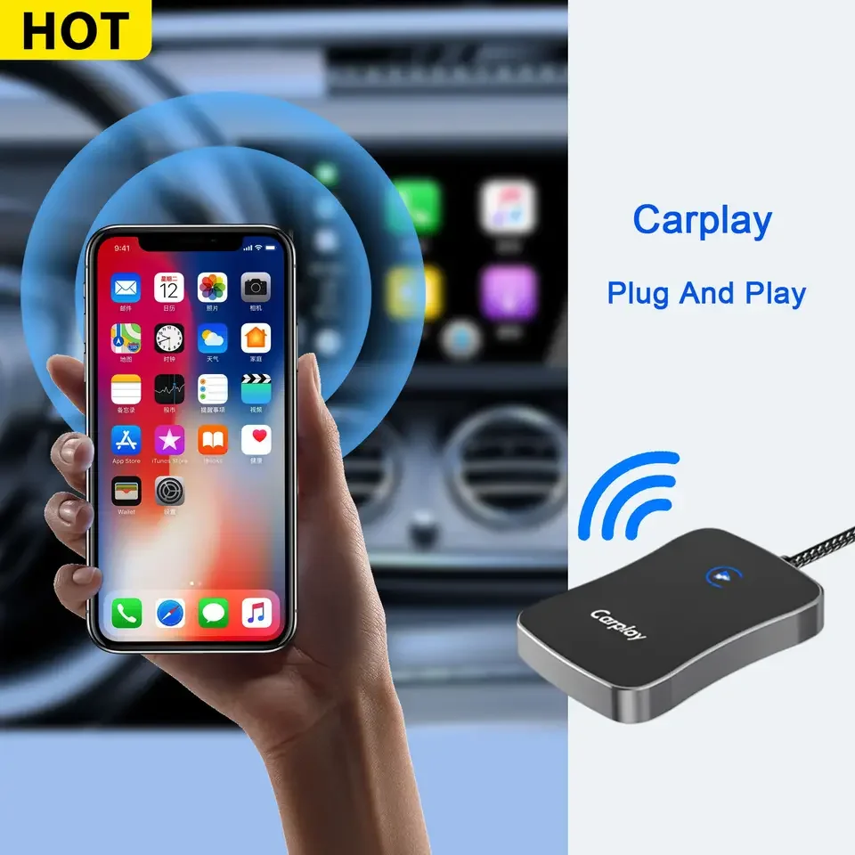 USB Wired to Wireless Carplay Adapter AI box Smart Magic AIBox Plug Play Android Auto 11 12 Dongle Car Play for Apple IOS Iphone