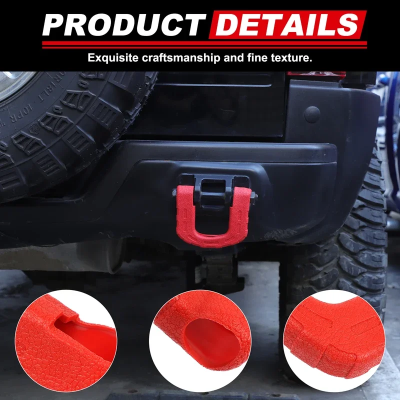 1Pcs Rubber red For Hummer H3 2005-2009 car rear bumper trailer ring protective cover car exterior modification accessories