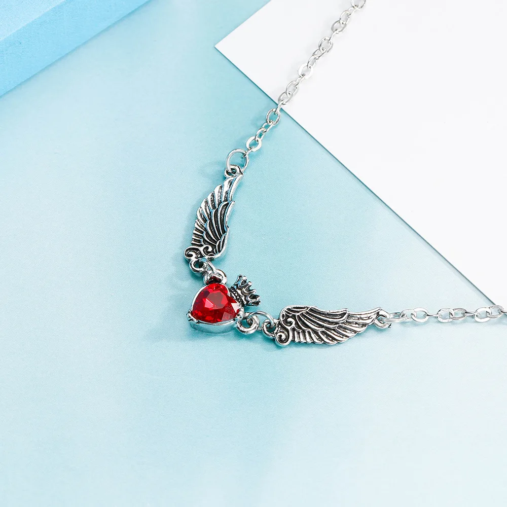 

European and American fashion accessories: Angel wings, crown wings, heart, red diamond fashion clothing accessories