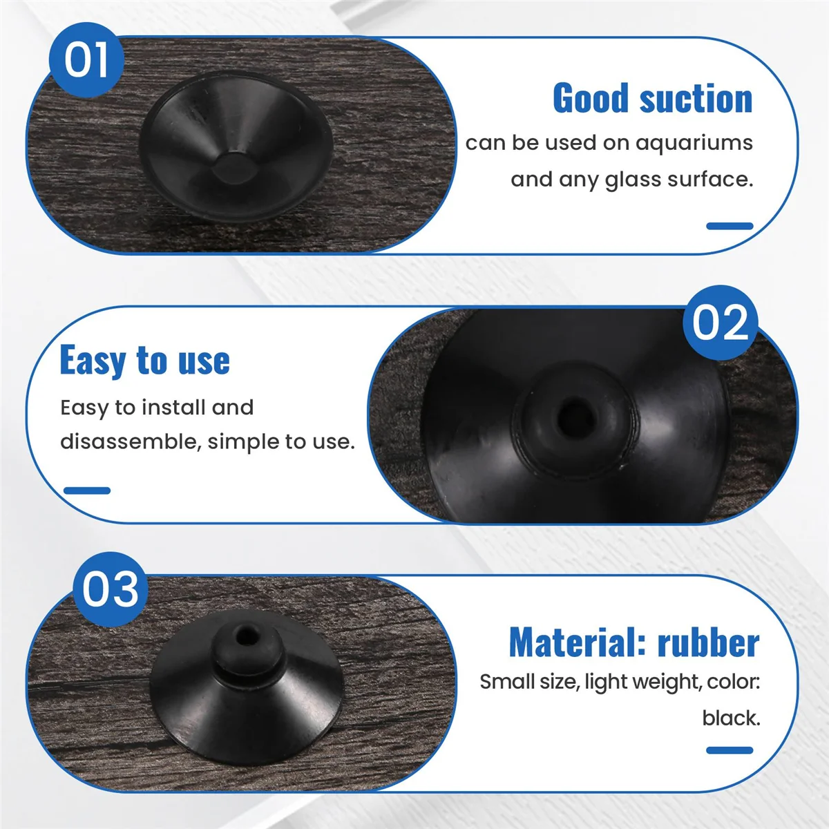 Черная резина, 10 шт., 27 мм, фотоприсоска для аквариума, насоса для аквариума