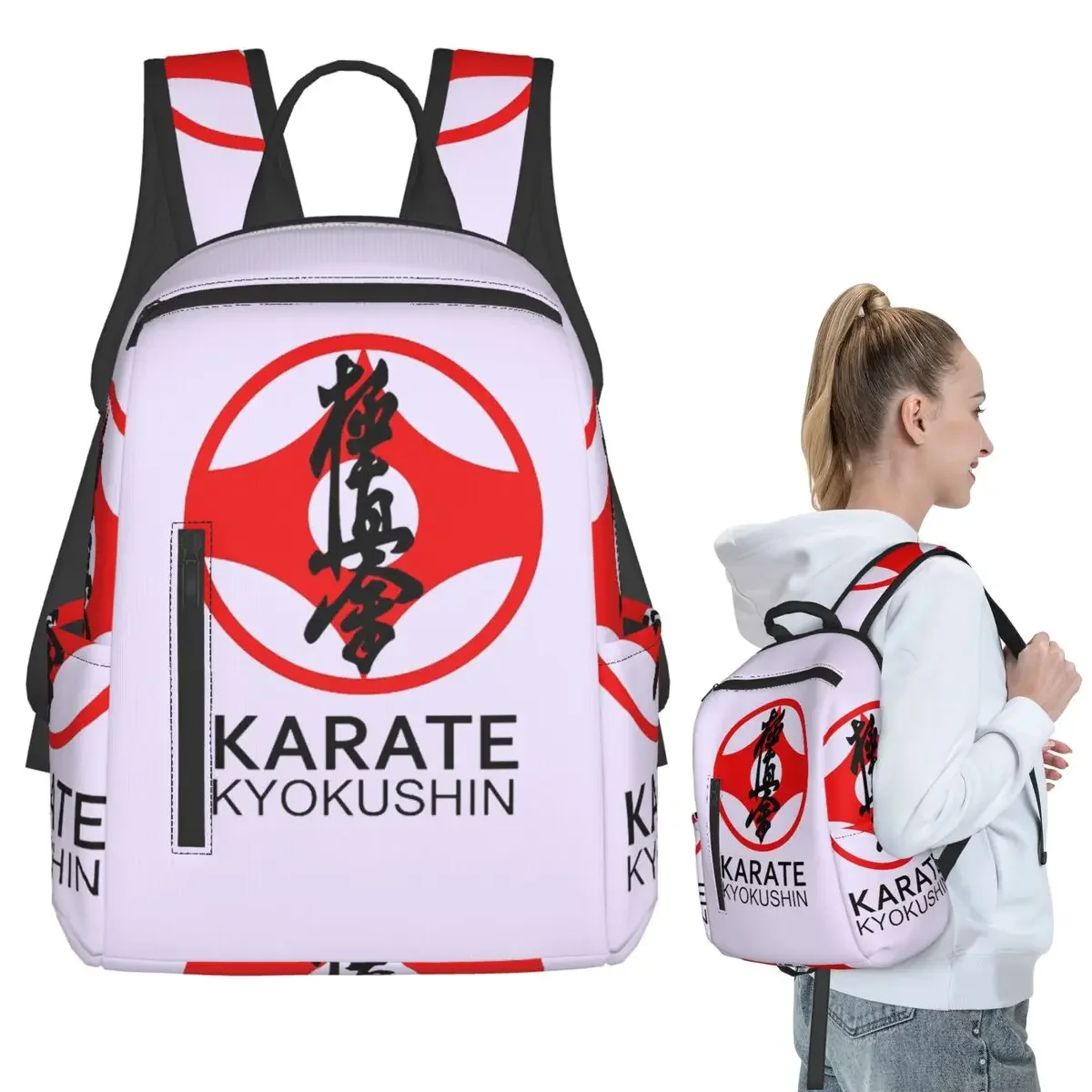 Kyokushin Kaikan Karate Symbol Kyokushinkai Dojo Backpack Student BookBag Children School Bag Computer Shoulder Bags Boys Girls