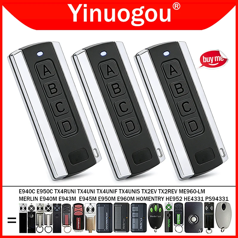 

Для HOMENTRY HE952 HE4331 PS94331 MERLIN E960M E950M E945M E943M E940M E950C E940C TX4RUNI TX2EV TX2REV ​TX4UNI TX4UNIF TX4UNIS ME960-LM​ Пульт дистанционного управления для гаражных ворот 433МГц