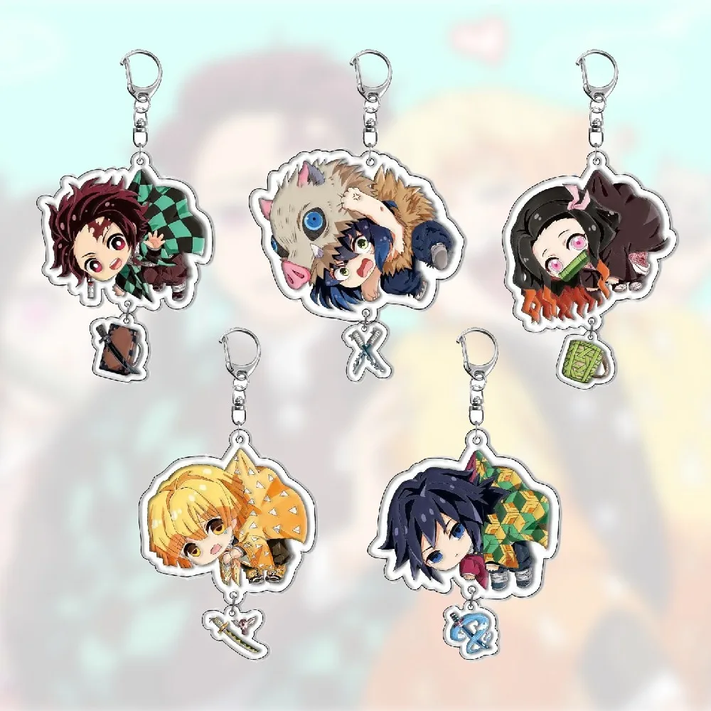 

Diy Demon Slayer Tanjiro Kamado Acrylic Keychain Anime Peripherals Cute Cartoons Fashion Jewelry Backpack Pendant Holiday Gifts