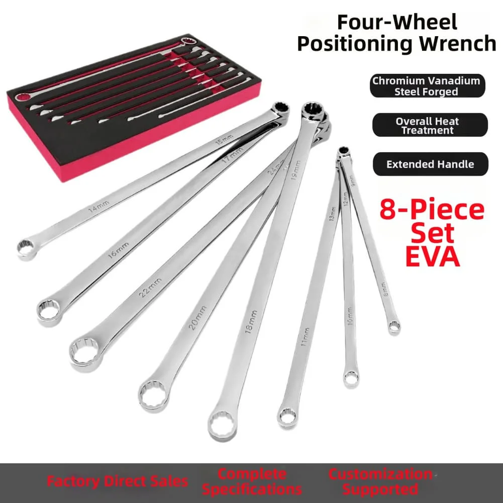 

Набор из 8 усиленных гаечных ключей для автомехаников, предназначенный для работы в труднодоступных местах и точной регулировки автомобилей.