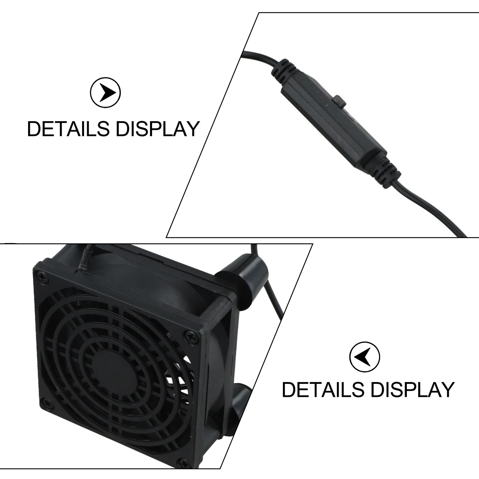 80mm 5V USB Cooling Fan Quiet For Axial Flow For Router Cabinet PC Gaming Console Heat Dissipation Black Industrial Sensor