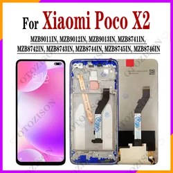 LCD For Xiaomi Poco X2 LCD With Frame MZB9011I MZB8744IN LCD Display Screen Touch Digitizer Assembly Replacement MZB9012IN Parts