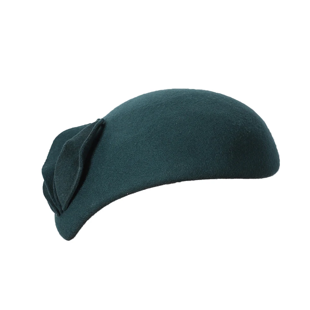 Czerwono-zielony wełniany kapelusz typu pillbox w stylu vintage, elegancki kapelusz kościelny dla kobiet, fascynator na przyjęcie herbaciane, beret, czapka, chapeau femme 2026 — zdjęcie 7