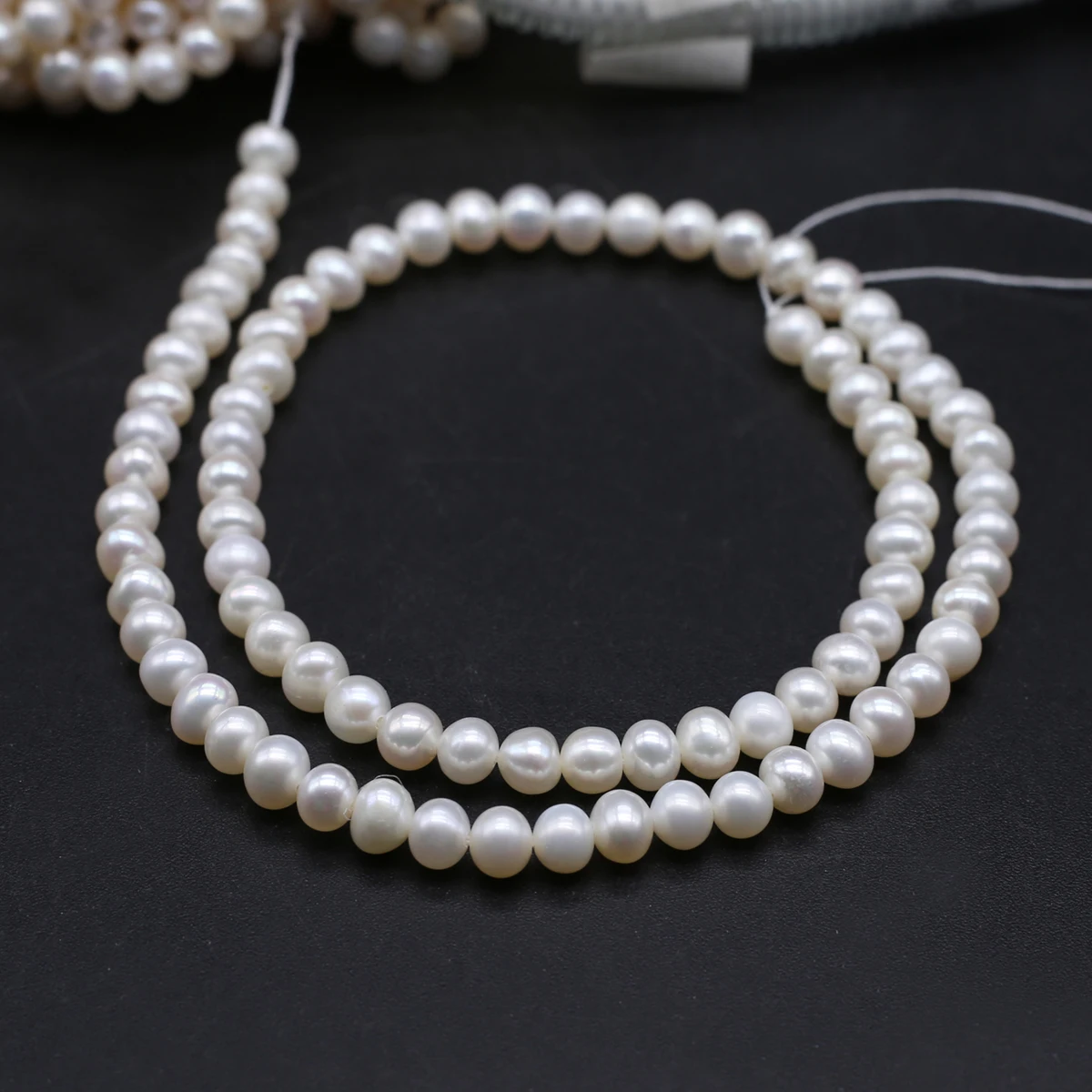 High Quality Natural Freshwater Pearl Punch Shape Beads 4-4.5mm Jewelry Making DIY Necklace Bracelet Accessories Gift 36cm