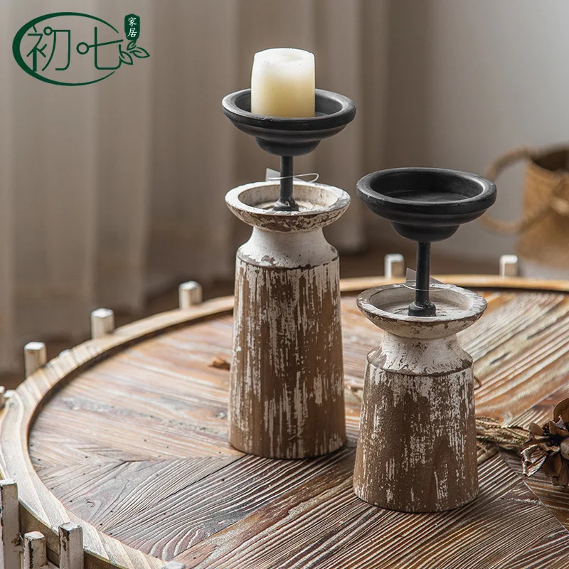 Classical candlestick ornament, antique desktop props, foreign trade candlestick base, antique jewelry