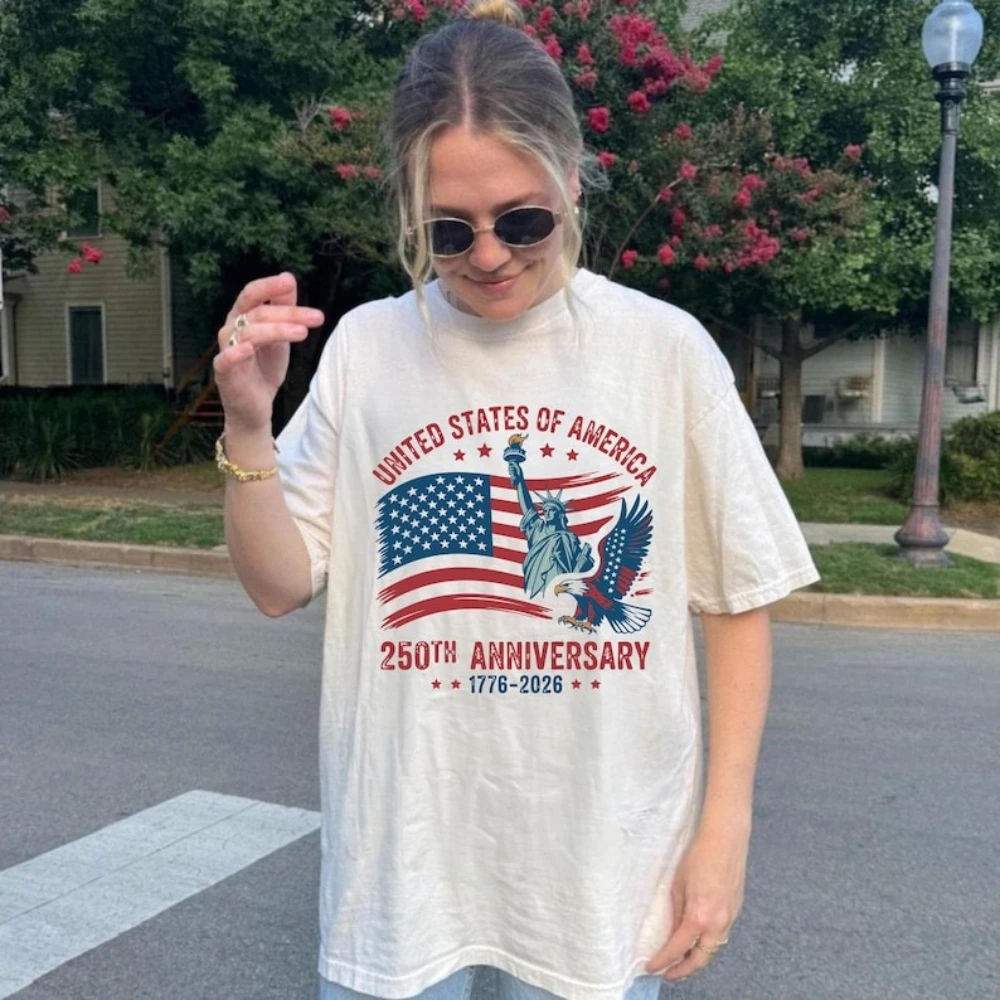 Independence Day Shirt Retro The United States Flag T-Shirt Patriotic Celebration Tee Fourth of July Men Women Fashion Tops