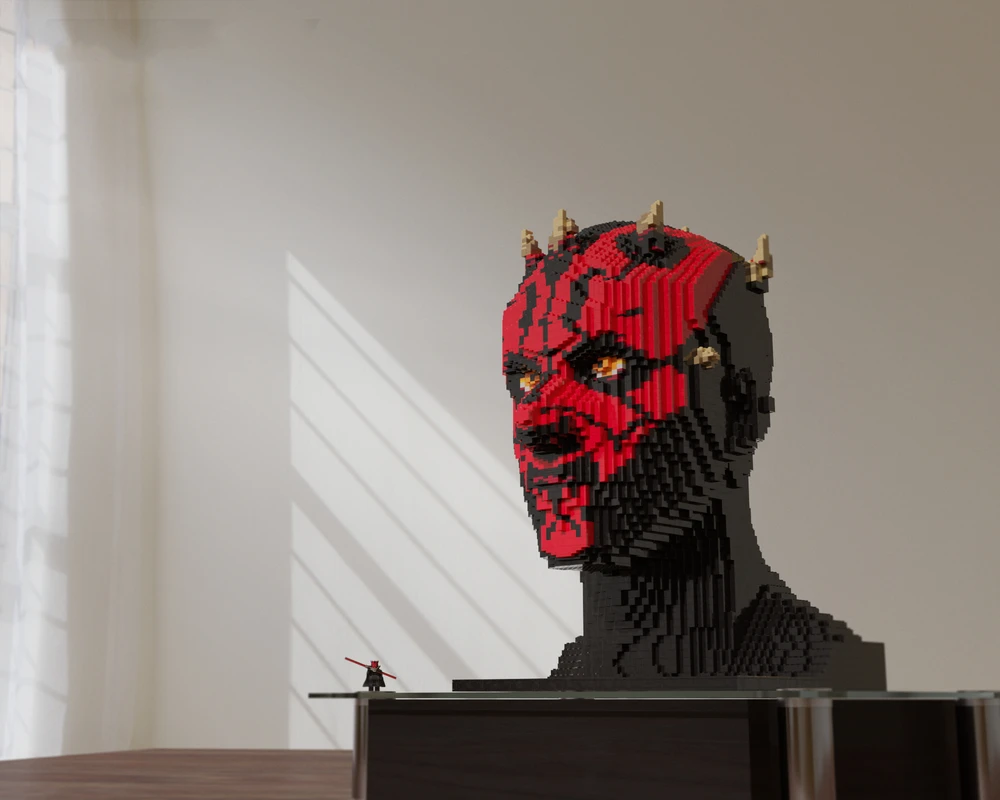 8890PCS MOC Creative DIY SW Darth MauI Bust Assembled Toy Model Statue Children's Day Birthday Gift