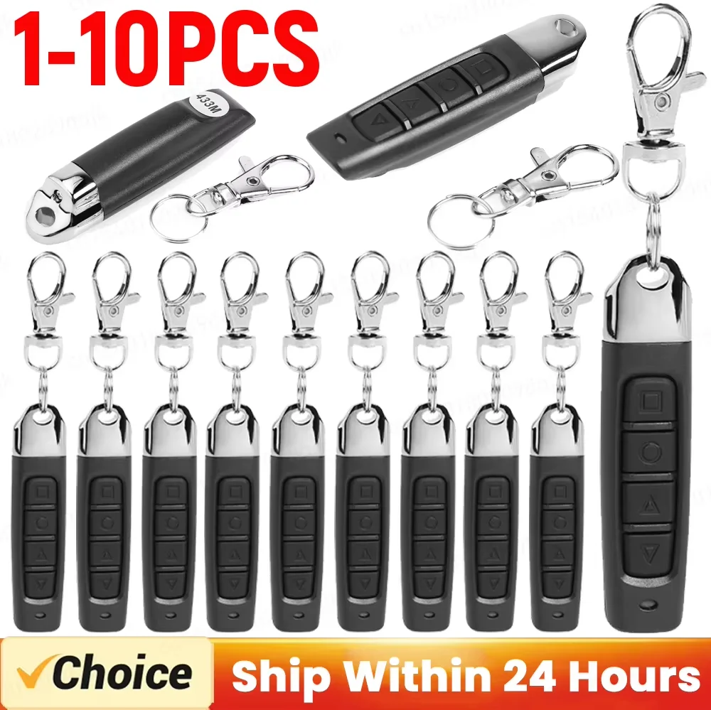 1-10pcs 433MHZ Copy Remote Control Auto 4 Channe Code Garage Gate Door Opener Remote Control Duplicator Cloning Code Car Key