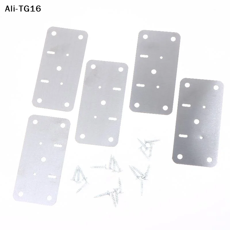 【Ty2】5/10Pcs Steel Cabinet Hinge Repair Plate Kit for Home Kitchen Cabinets Furniture w/Holes Door Hinge Mounting Plate
