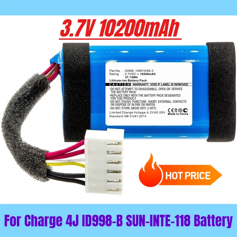 

3.7V 10200mAh For Charge 4J ID998-B SUN-INTE-118 Battery