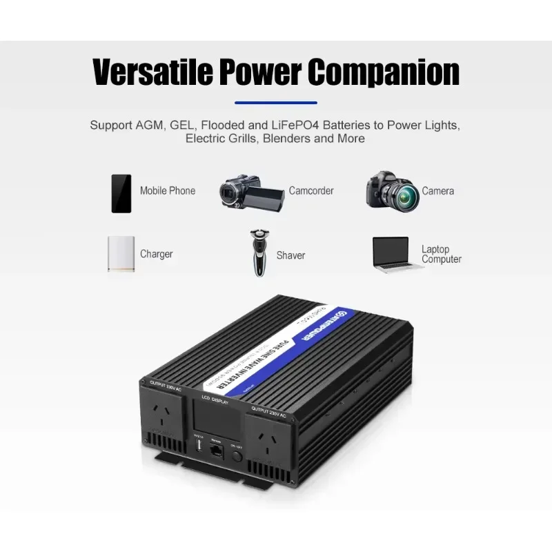POWER 12v naar 240V DC naar AC 110v 220v Zuivere Sinusomvormer Omvormer 1500w 3000W
