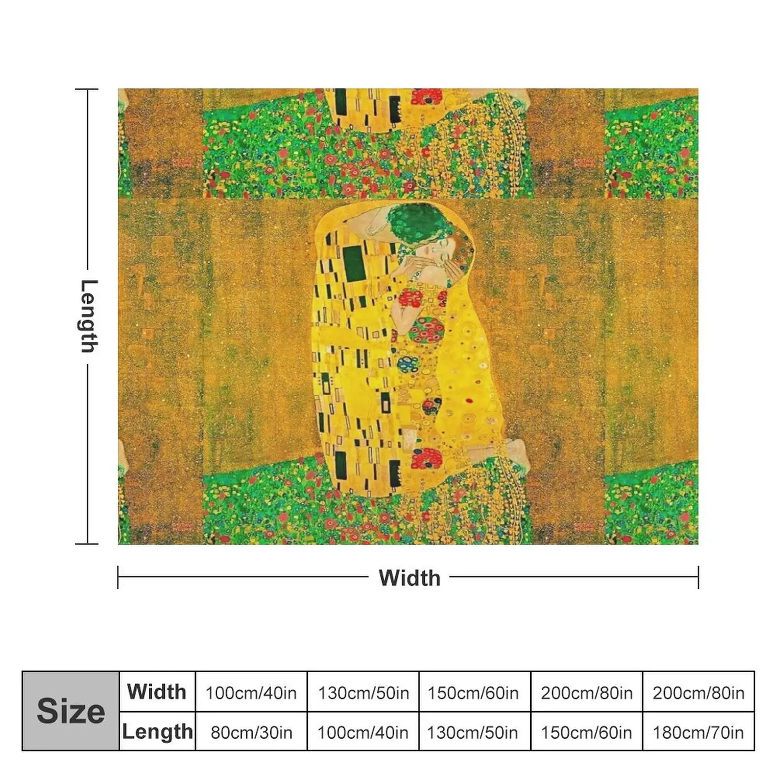 The Kiss, by Gustav Klimt1907, digitally enhanced by WatermarkNZ Press Throw Blanket Thin Soft Big Blankets