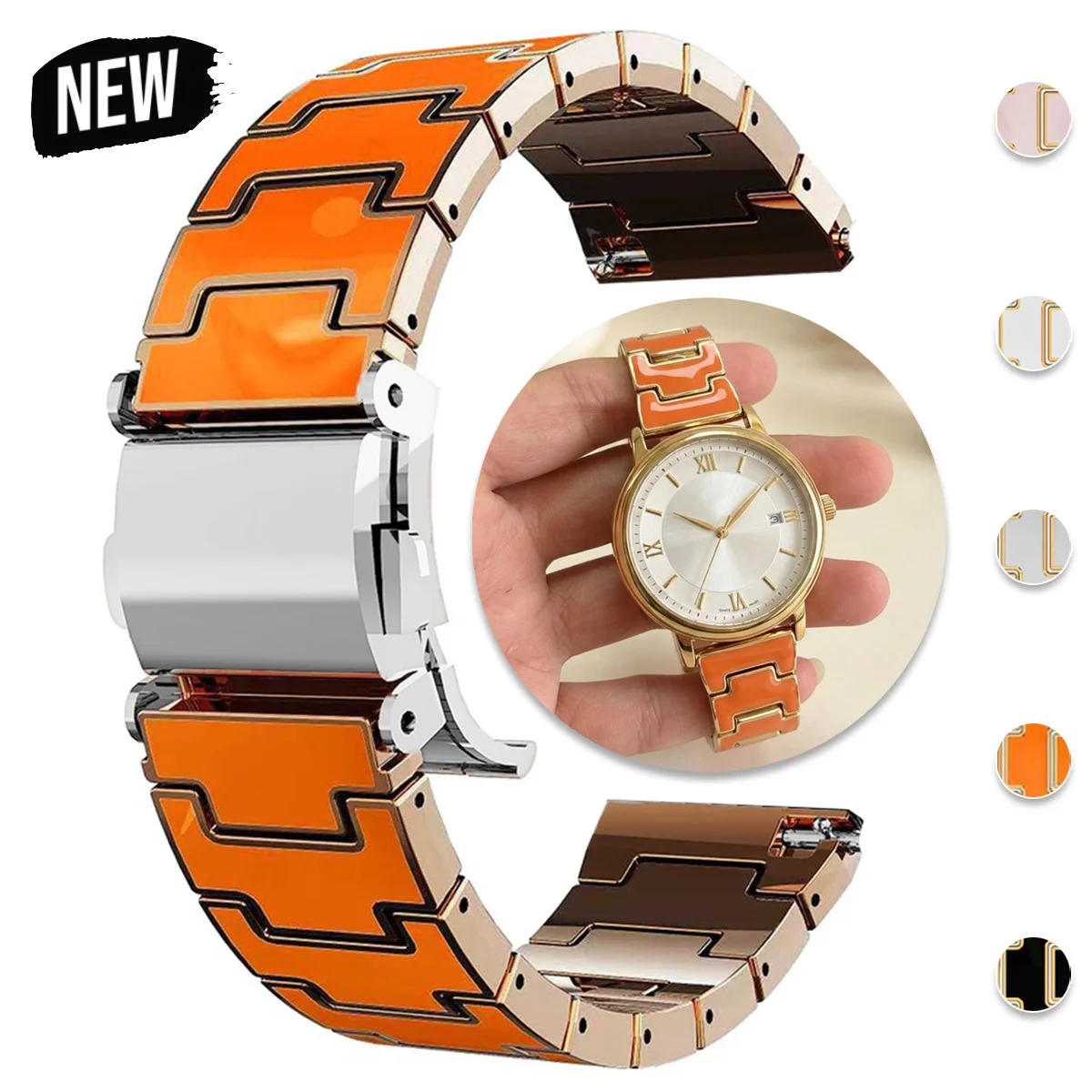 20mm PC Bracelet Strap for Samsung Galaxy Watch 7 FE 5 Pro 4 6 Classic Band 44mm 40mm Sport Correa Loop Metal Button