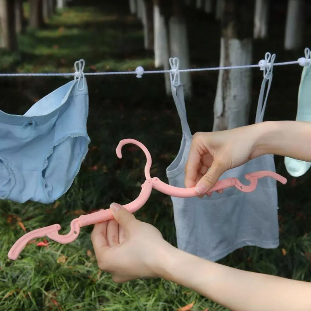 Windproof Travel Clothesline With Colorful Clips Adjustable Laundry Hanging Rope For Outdoor Hiking Hotel Vacation Drying