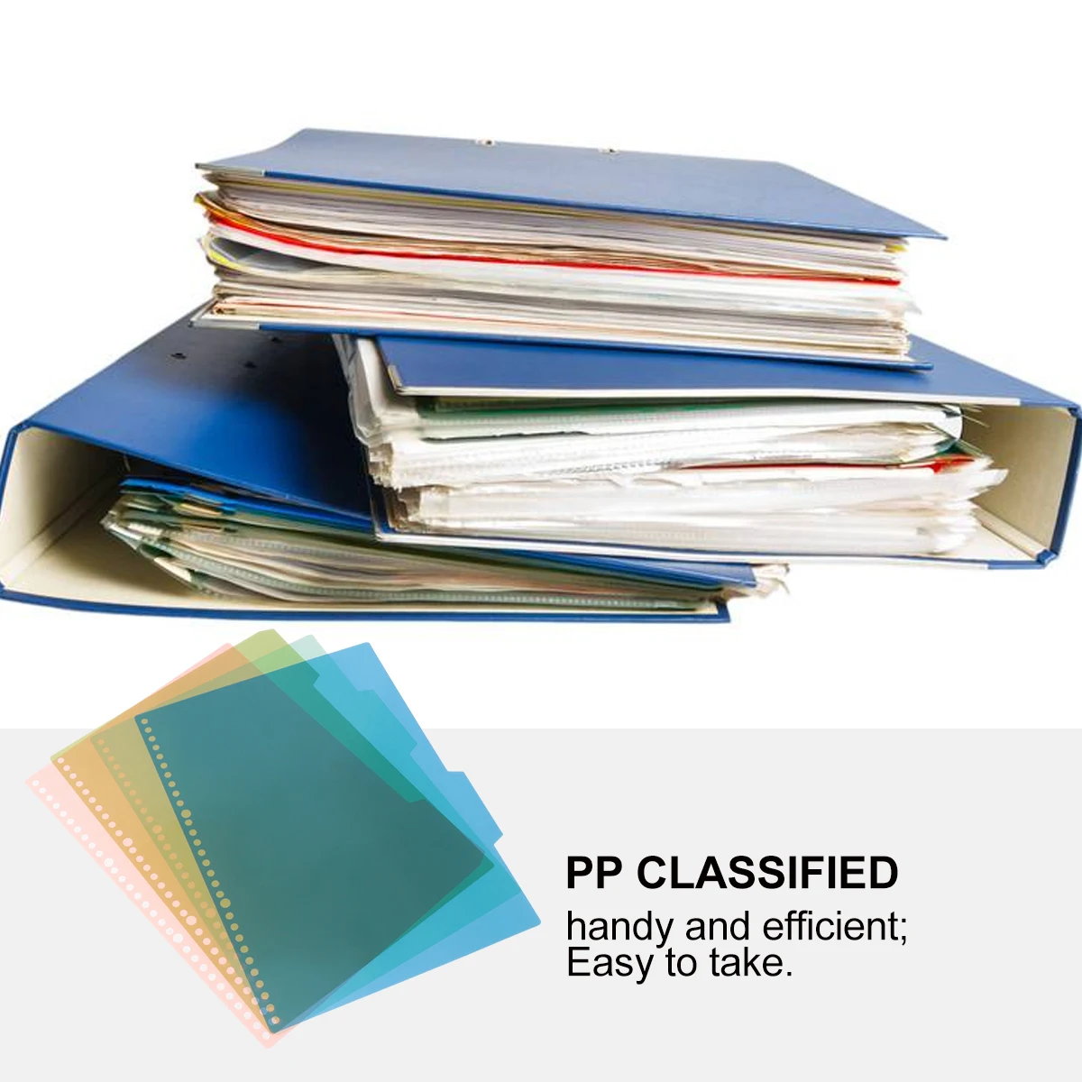 

5 Sets PP Page Dividers for Binders Non-Bending Tab Separators Document Organizers Insertable Binder Divider