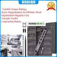 KUAIQU Precision Electric Screwdriver Set 68 in 1 Torque Adjustable Mini Power Tool Power Repair Tool for IPhone Watch Camera PC