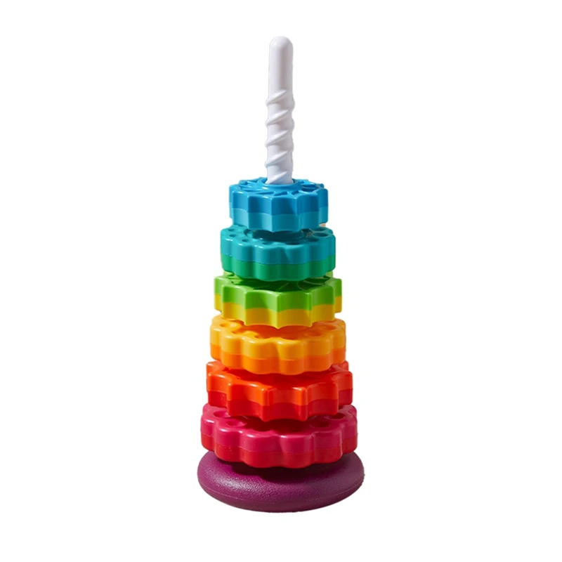 Rainbow Circle Stacker Montessoritoy Is Suitable For Children Aged 1-3, And Is An Ideal Birthday Present.