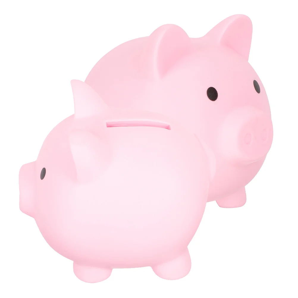 2 pçs forma de porco cofrinho decorativo moeda titular crianças caixa de dinheiro vinil cofrinho criativo poupança jar para casa presente desktop