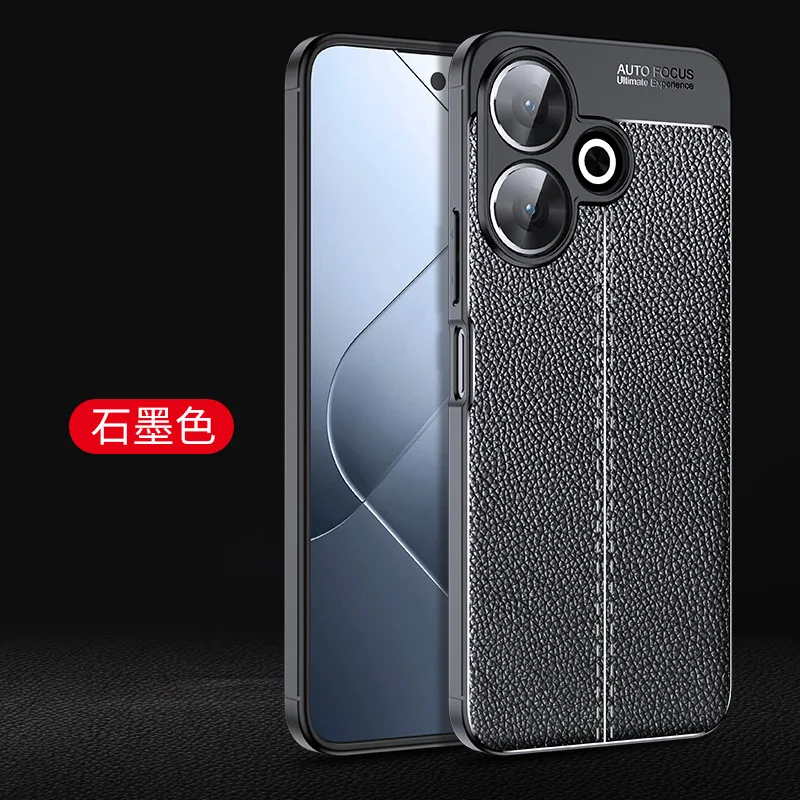 For Xiaomi Poco M6 Case Bumper Shockproof Soft Silicone Leather Anti-knock Full Back Cover For Poco M6 4G Case For Poco M6 Case