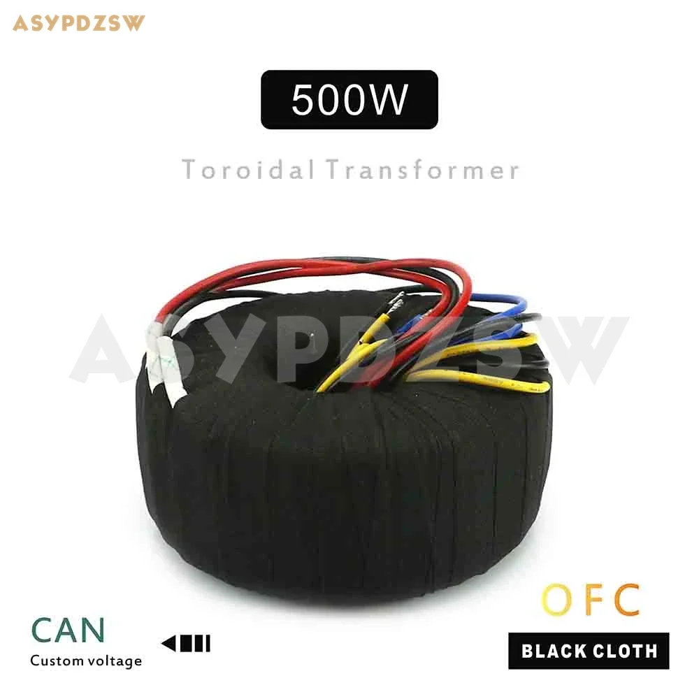 115V/230V 500VA IN Black cloth OFC Toroidal transformer 500W 16V-0-16VX2+12VX2 19VX2+12VX2 Output / Accept customized voltage