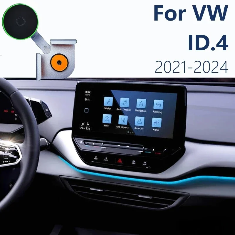 Suporte Magnético para Celular com Fixação na Tela do Carro, Sucção Magsafe para Volkswagen ID4 ID.4, Suporte de Carregamento Sem Fio em Liga de Alumí