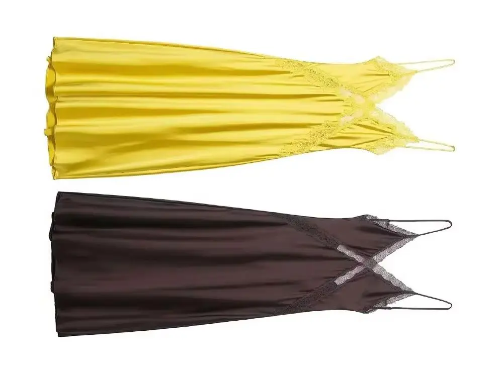 

Женское сексуальное платье миди с V-образным вырезом, без рукавов, с открытой спиной, летнее, однотонное, с молнией и кружевными вставками, для вечеринок, коллекция 2026 года