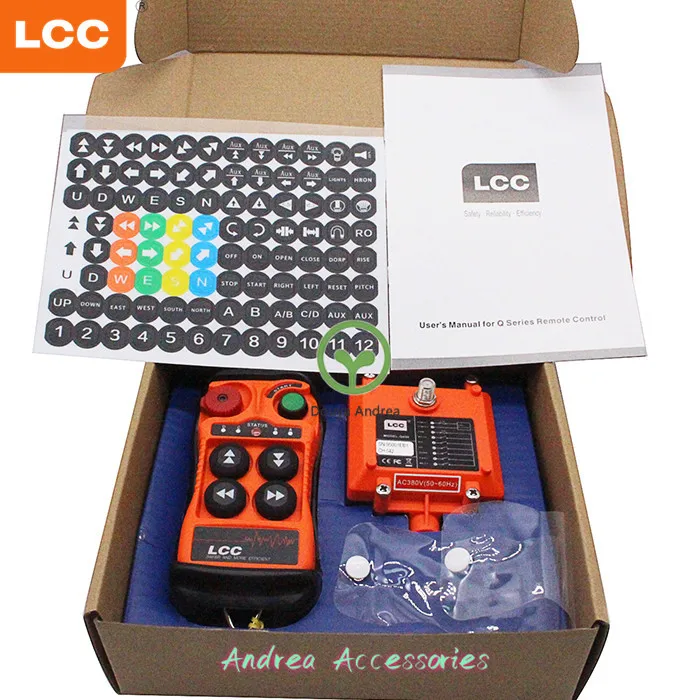 Stocked LCC Q400 Transmitter Receiver 100m 4 Channel  Crane Wireless Crane Remote Control for Hoist Lifting