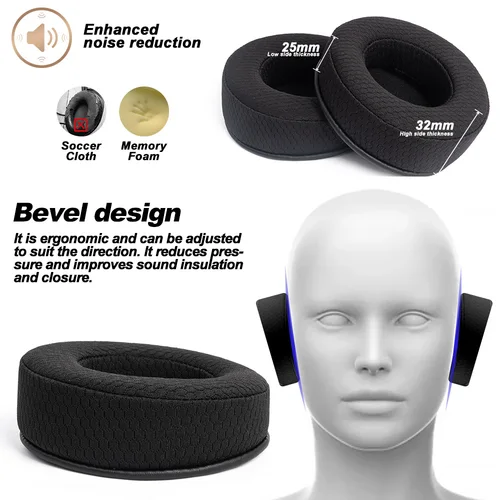 Imagen 2 del producto Almohadillas para auriculares DENON DN-HP1000 DN-HP700, almohadillas de repuesto para auriculares, tela de malla, cubiertas para memoria, esponja, proteína suave