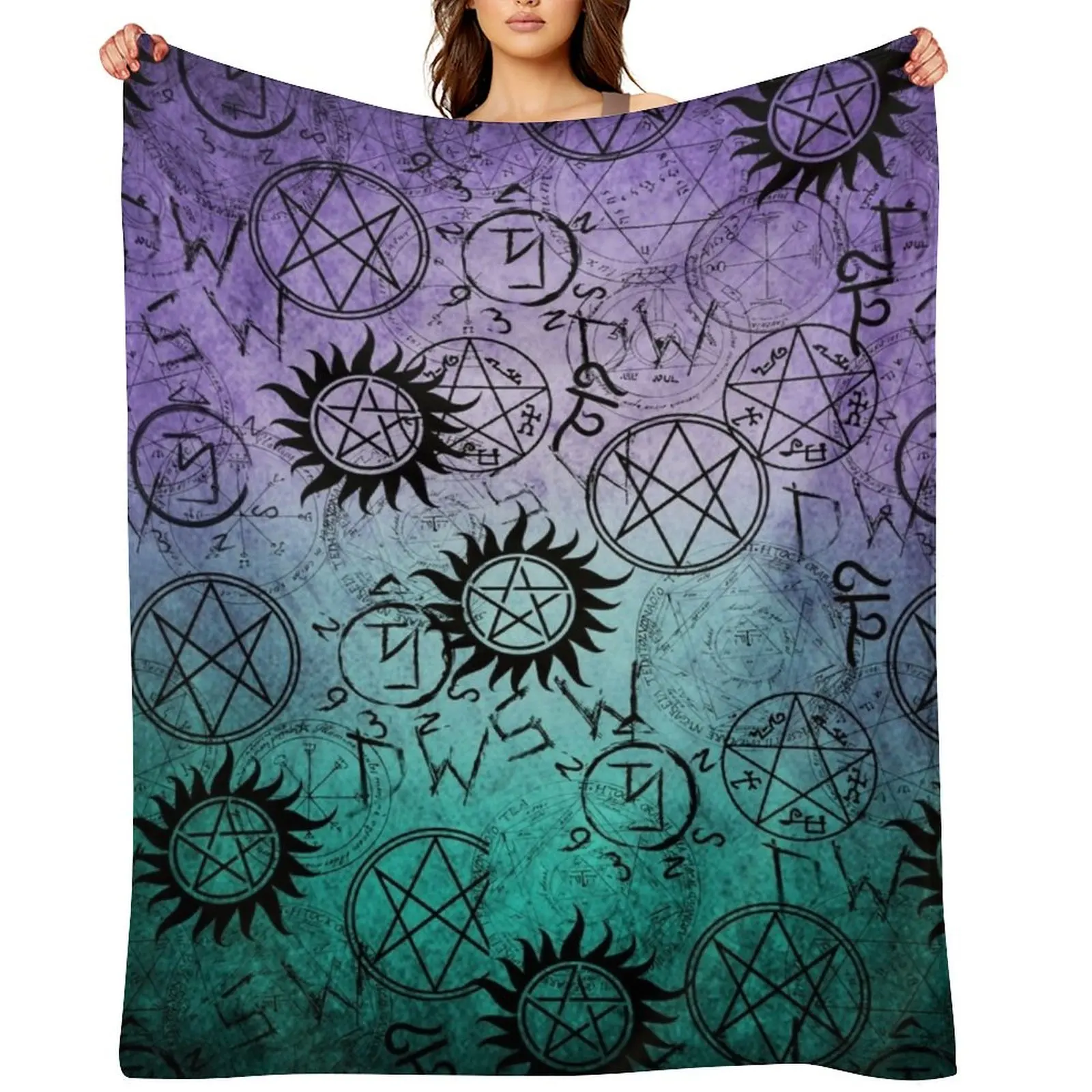 

Spn Ombre Throw Blanket Soft Plaid Thermals For Travel Luxury Multi-Purpose Blankets