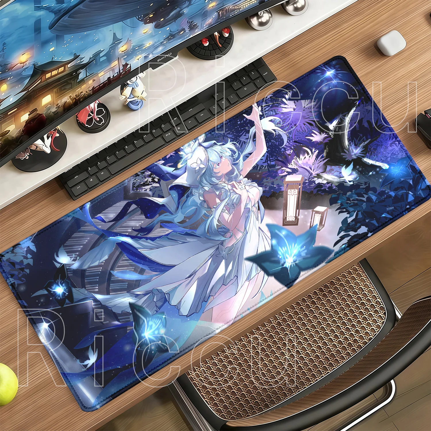 The Shorekeeper Wuthering Waves Gaming Desk Mat Anime Kawaii Girl Mousepad 900x400mm Large PC Keyboard HD Printing XXL Mouse Pad