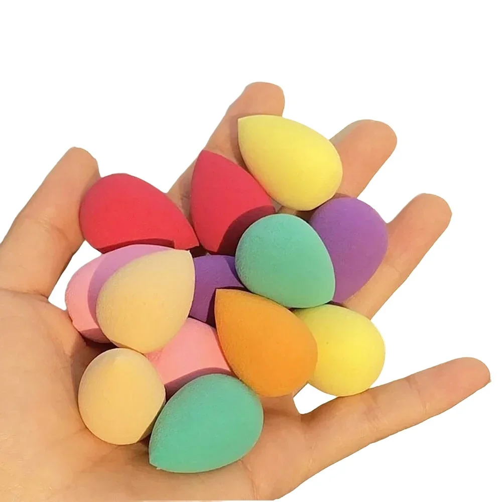 Conjunto de 50 Mini Esponjas de Maquiagem em Formato de Gota de Água, Corte Oblíquo, Sem Látex, Ferramentas Cosméticas para Maquiagem