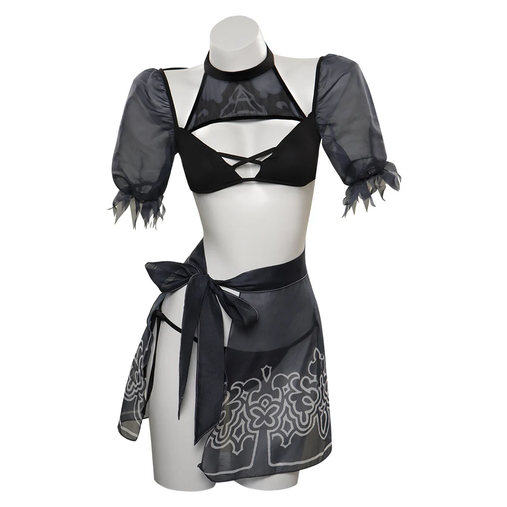 NieR Cosplay YoRHa No.2 Costume Women Summer Sexy Bikini Swimsuit Outfits Halloween Carnival Party Suit