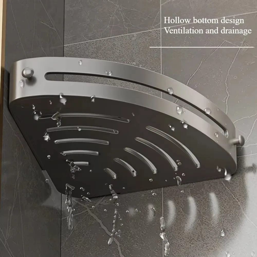 Bathroom Triangle Storage Rack With Hook Bathroom Cosmetic Storage Racks Wall Mounted Toilet Storting Rack Corner Shower Shelf