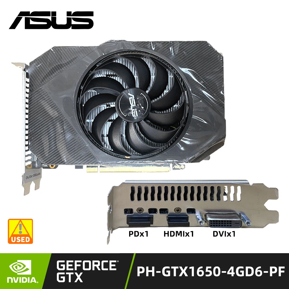 

Видеокарта PH-GTX1650-4GD6-PF, 4 ГБ GDDR6, 128-бит, поддержка PCI-E 3.0, DVI-D, HDMI, DP для настольных ПК