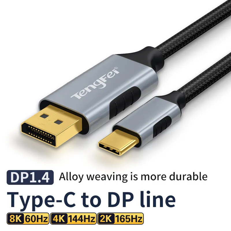 Type C to DP 1.4 Cable 8K60Hz Dynamic HDR USB C to DisplayPort Cable Thunderbolt 3 4 4K For MacBook Pro Samsung S21 Huawei Dell