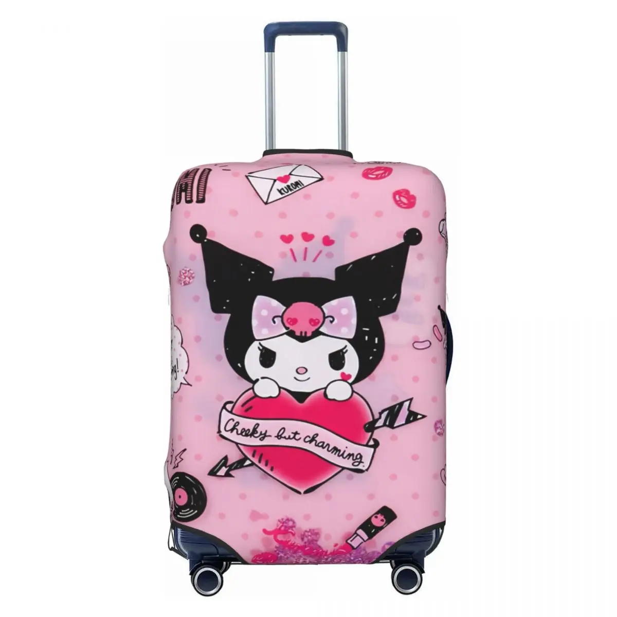 

Custom Rabbit Kuromi Skull Halloween Luggage Cover Protector Elastic Travel Suitcase Covers