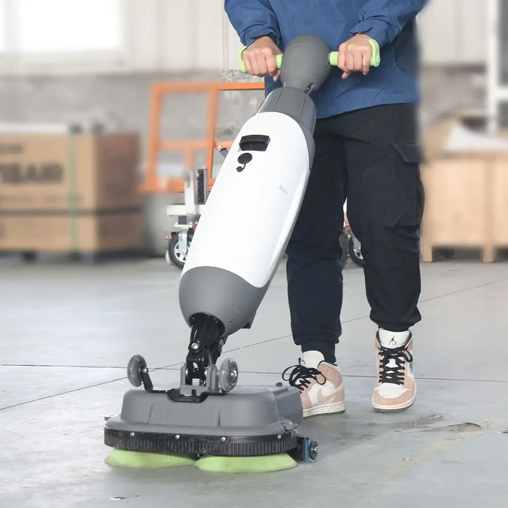 Raizi 220 В с двойной щеткой для мытья полов для ручной скруббера для пола, стиральная машина для чистки пола