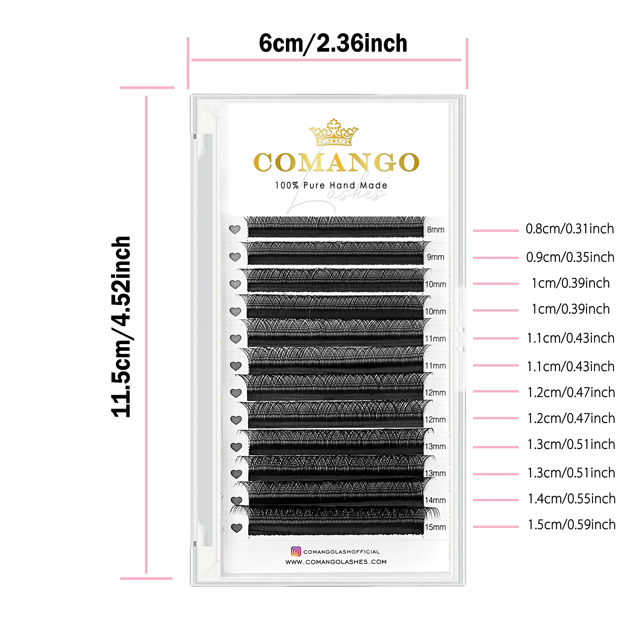 COMANGO Premium YY W Lashes Cluster Premade Volume Lashes Strip Natural Silk Eyelashes Blister 8-15 Mix Tray Fast Shipping