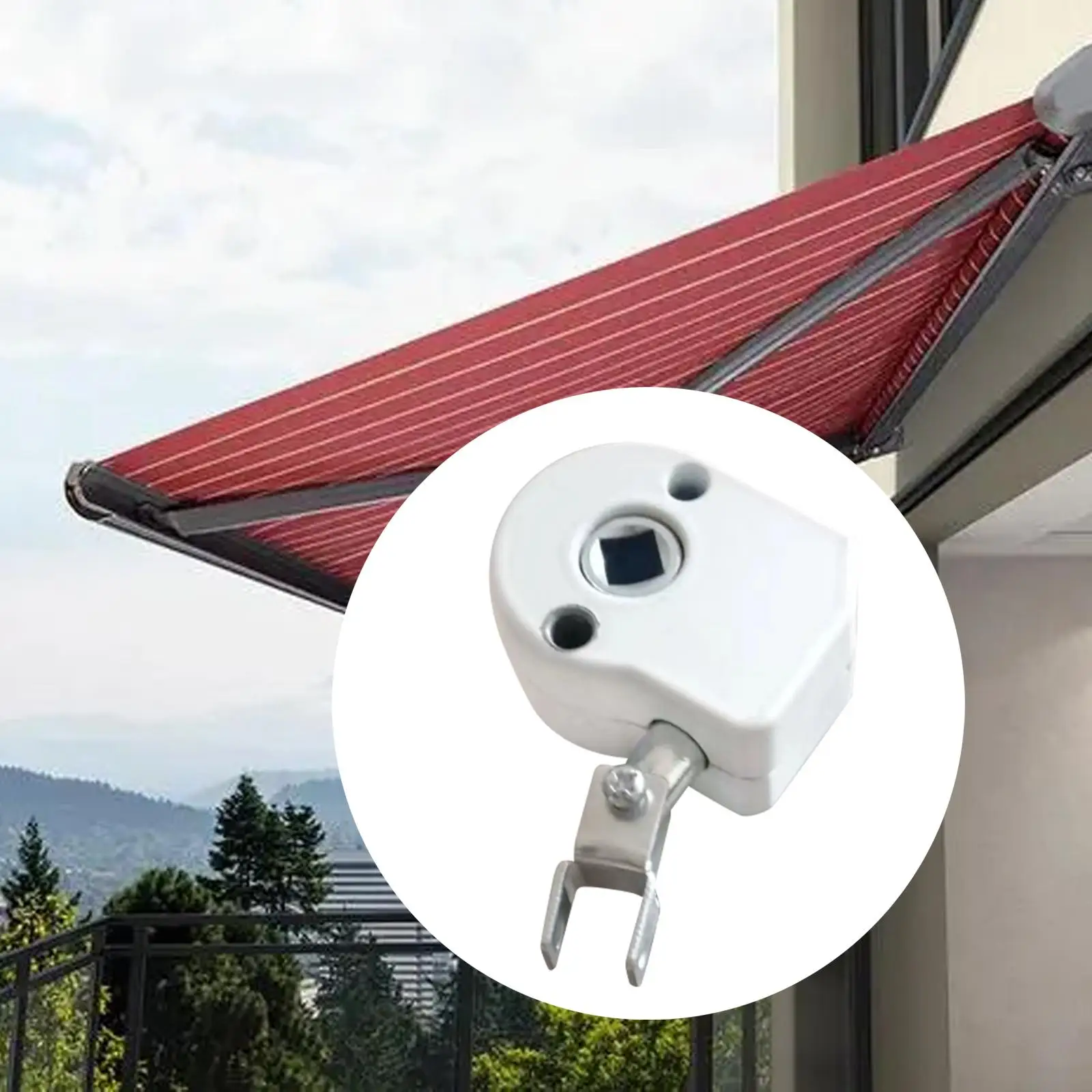 Outdoor Metal Awning Crank Gearbox Sturdy Strong Load Bearing Capacity White