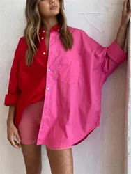 Chemise Patchwork à Manches sulfpour Femme, Simple Boutonnage, Décontracté, à la Mode, Printemps 2023